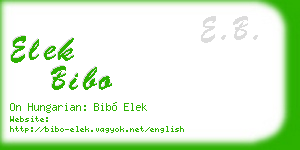 elek bibo business card