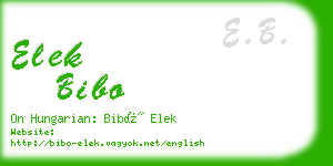 elek bibo business card